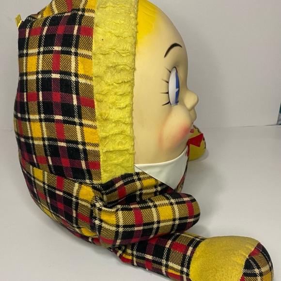 Vintage celluloid face Humpty Dumpty stuffed plush doll - Picture 4 of 11